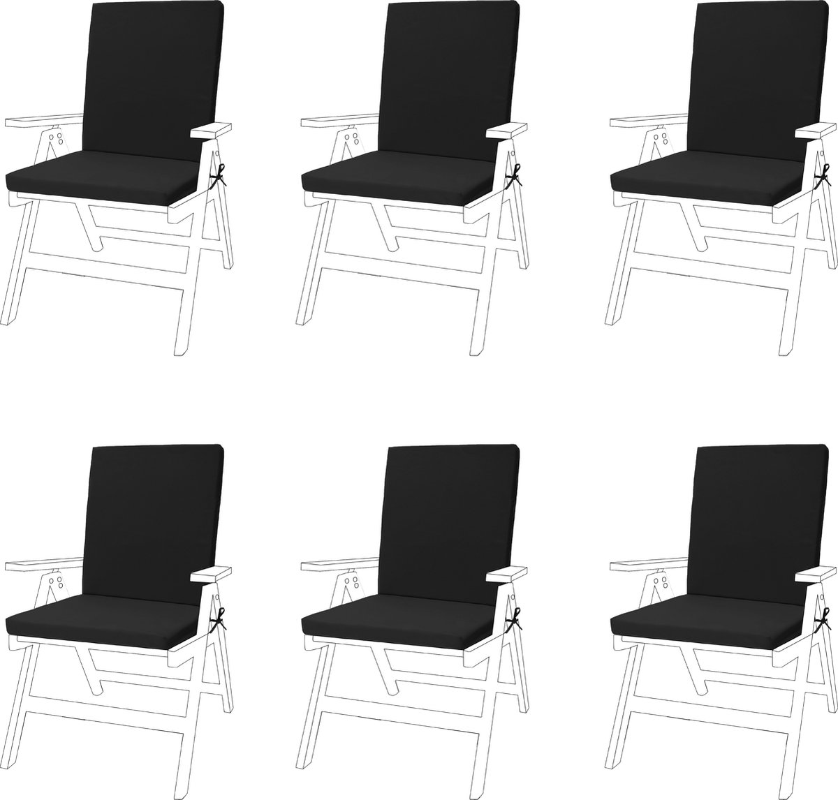 Stoel Zitkussen voor Tuin - Hoge Rug Tuinkussen - Zitkussen Ergonomisch - Tuinstoelkussens met Lint - Buiten Tuin Stoelkussen - Zitkussens 44cm x 100cm