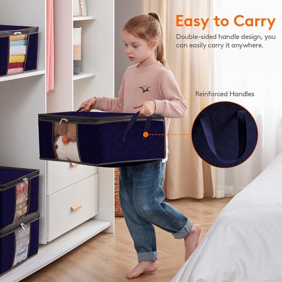 Opbergboxen voor Onder het Bed 3-pack, Opvouwbare Kledingopbergzakken met Doorzichtig... | bol