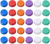 Vicloon Koelkast- en whiteboardmagneten, 30 stuks ronde platte magneten, sterke neodymium-pinmagneten, gekleurd, diverse planningsmagneten (6 kleuren)