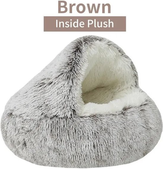 Avont Kattentunnelbed Met Centrale Mat, Grote Kat Donutbed Tunnelbuis Voor Binnen Katten Kittens Fret Pluche Pluizige Donut Speeltunnels Grijs 1350066080