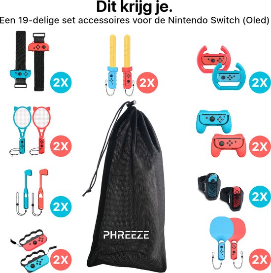 iMoshion Set 34 pièces adapté pour Nintendo Switch (OLED) - Accessoires de  jeu et