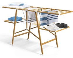 Staand Droogrek 20m Roestvrij Staal Drooglengte - Inklapbaar - Imitatie Hout Design