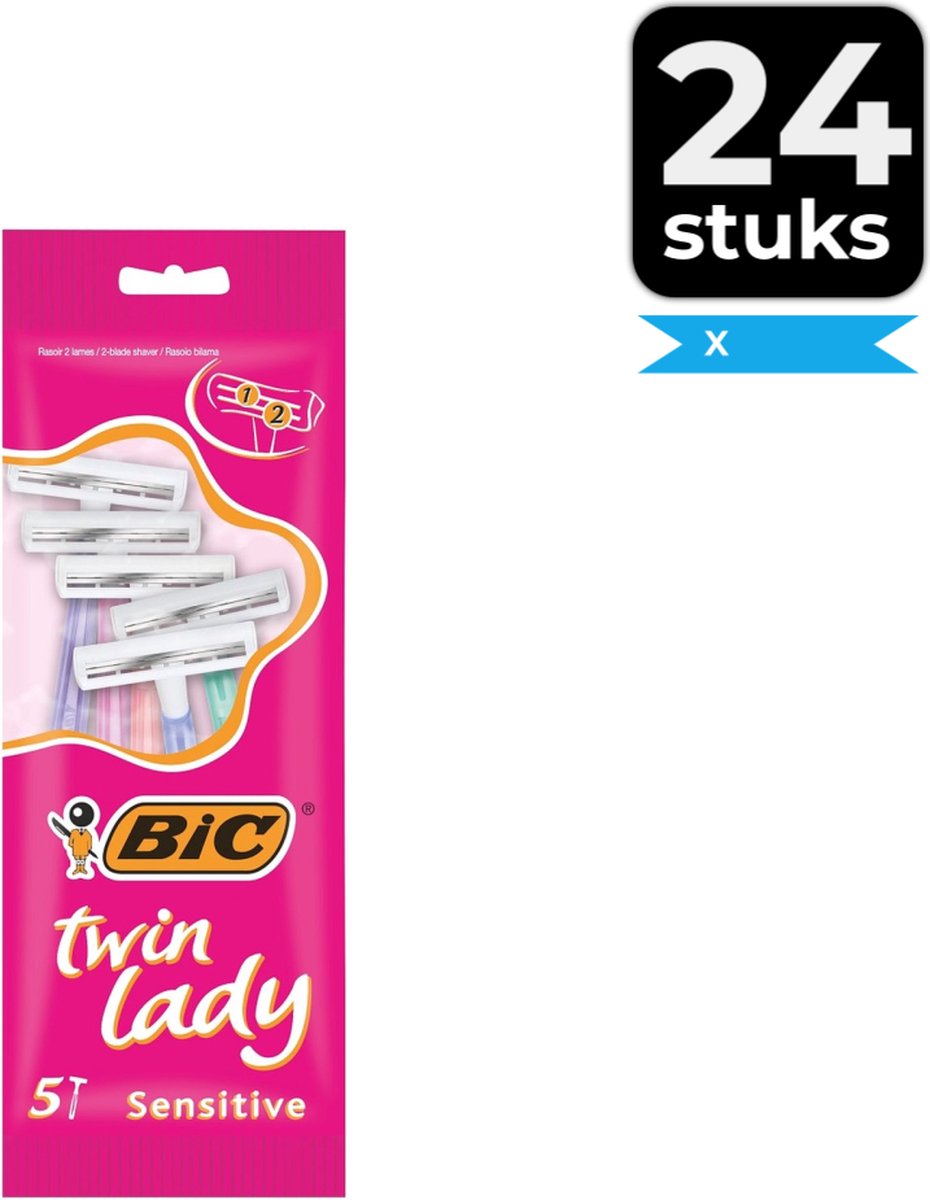 BIC Twin Lady - 5 stuks - Wegwerpscheermesjes - Voordeelverpakking 24 stuks