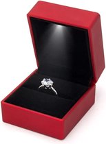 Boîte à LED rouge clair - proposition - fiançailles - boîte à bijoux - mariage - demande en mariage - amour - Saint Valentin - bague - éclairage - lumière - avec lumière