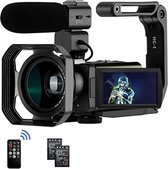 Bol.com Videocamera - Videocamera 4k - Videocamera Digitaal - Zwart aanbieding