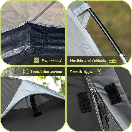 Tent, 1-2 personen koepeltent, ultralicht bivaktent, snelle opbouw, waterdicht, compact formaat voor trektochten, buitenactiviteiten, festivals, kamperen. — afbeelding 4
