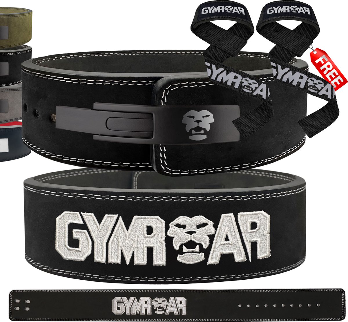 Gymroar Lifting Belt - Powerlift Riem - Lever Belt - Fast Clip Sluiting - Powerlifting - Crossfit - Bodybuilding - Deadlift - Squat - 10MM - Zwart - XL