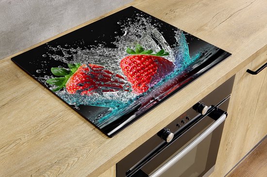 Protection induction - Fraises - 83x52 cm - Protection induction - Plaque de cuisson induction - Tapis induction - Antidérapant - Décoration Cuisine - Accessoires de vêtements pour bébé de Cuisine