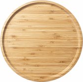 Bamboe Serveerbord, Ronde Houten Dienblad, Houten Serveerblad, Fruit, Brood, Saladebord, Charcuterie Serveerplank (35 cm)