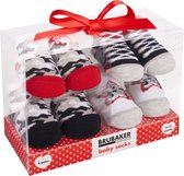 BRUBAKER 4 Paar Babysokken voor Jongens en Meisjes 0-12 Maanden - Babyshower - Cadeau - Baby Geschenkset voor Pasgeborenen in Geschenkverpakking met Strik - Camouflage