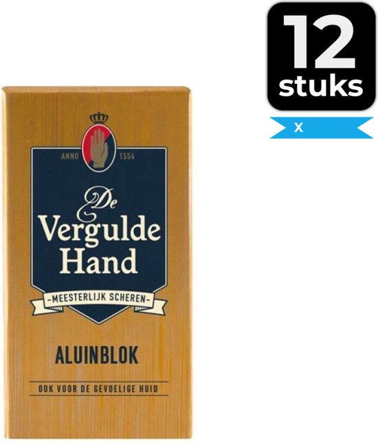 Foto: Vergulde hand aluinblok 75gr voordeelverpakking 12 stuks