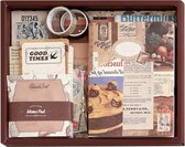 Simno Bullet Journal Set - 155 x pièces - Carnet A6 - Accessoires - Autocollants - Modèles - Produits - Washi Tape - Marqueurs - Album Scrapbook - Marron