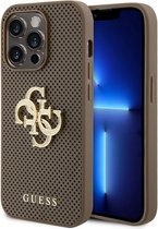 Guess Perforated 4G Back Case - Geschikt voor Apple iPhone 15 Pro (6.1") - Taupe