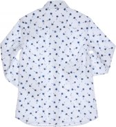 GYMP-Wit hemd--White/Blue-Maat 122