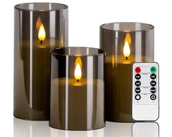 Kaarsen Set LED - Met Afstandsbediening - Woondecoratie - LED Kaarsen - Elektrische Kaarsen - Realistiche Vlam - Sfeerkaars Kaarsen Set LED - Met Afstandsbediening - Woondecoratie - LED Kaarsen - Elektrische Kaarsen - Realistiche Vlam - Sfeerkaars