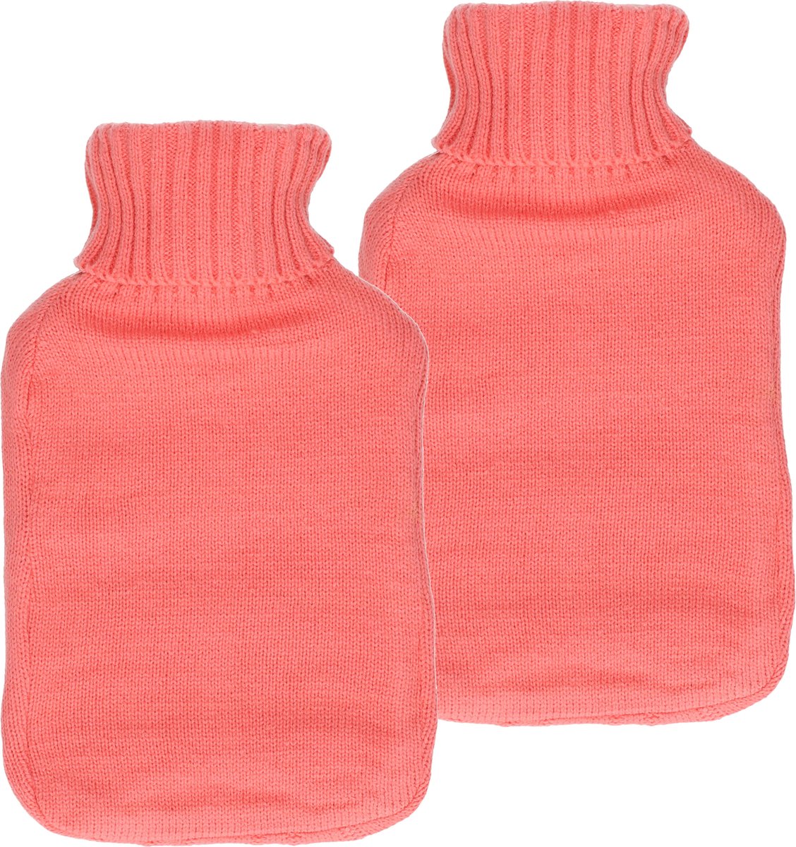 Goedkoopste DID Warmwaterkruik met gebreide hoes - 2x - roze - 2L - kruiken voor warme voeten/lichaam