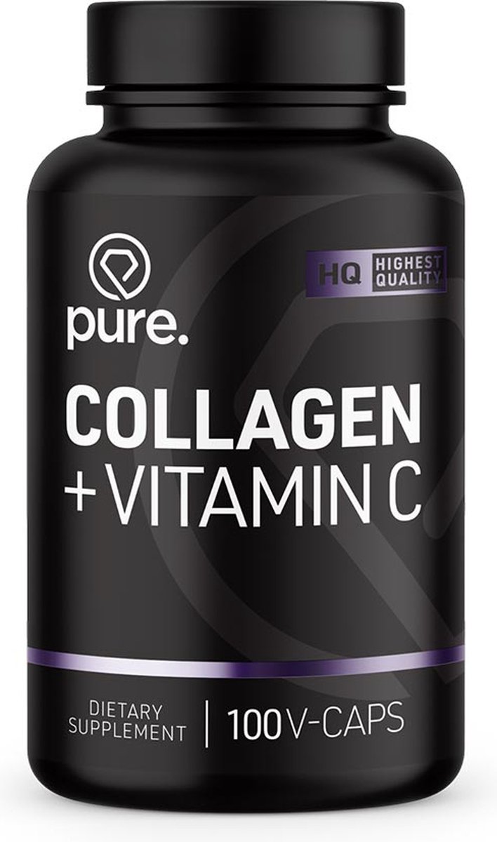 Goedkoopste Pure. Collagen Vitamine C - 100 vegan capsules - collageen- ondersteunt de huid