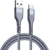 Duzzona A8 USB naar USB-C Gevlochten Kabel 12W 2M Grijs