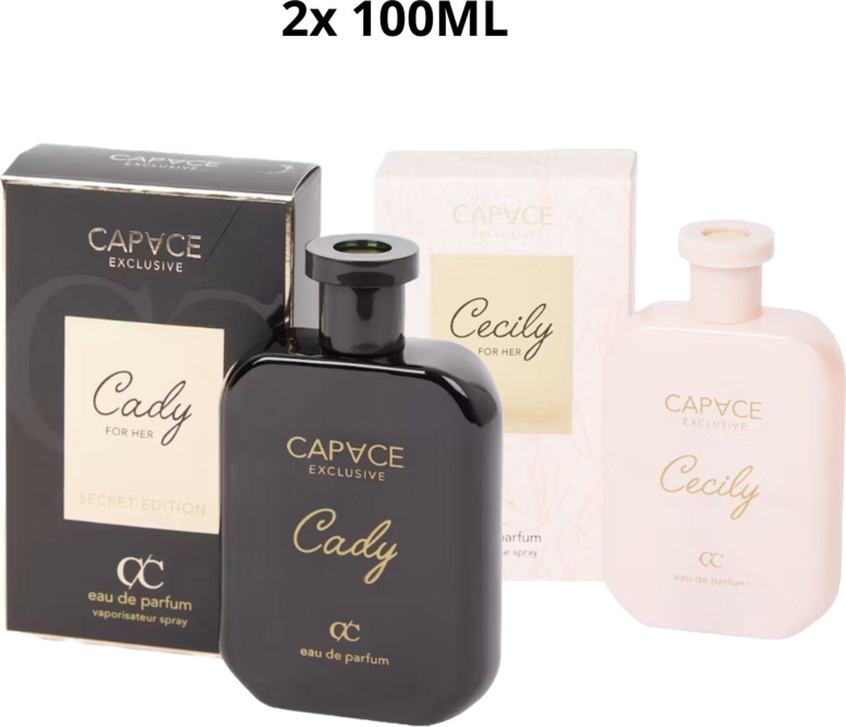 Capace Exclusive - Cady&Cecily - 2x 100ML - Giftset - Vrouwenparfum - Parfum - Eau de parfum - Geschenk - Gratis verzending
