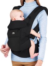 Porte-bébé ergonomique Deryan - Porte-bébé de Luxe 4 en 1 Zwart