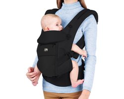 Deryan Ergonomische Draagzak - Luxe Buikdrager 4-in-1 Zwart
