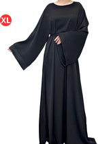Livano Islamitische Kleding - Abaya - Gebedskleding Dames - Alhamdulillah - Jilbab - Khimar - Vrouw - Zwart - Maat XL