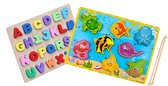 B-Joy Houten Puzzel - Alfabet Vissen Puzzels - Baby & Peuter Kinderen Duurzaam