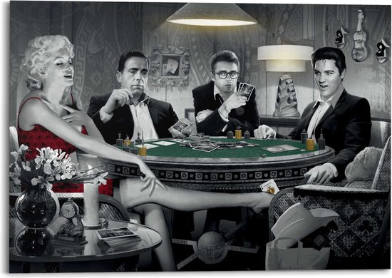 Schilderij Monroe, Bogart, Dean, Elvis 100x140 cm