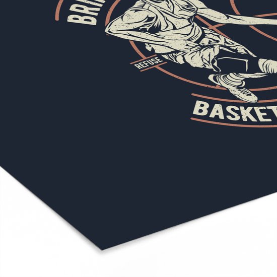 Affiche avec cadre Basketbal - Sport - Rétro - 30x20 cm