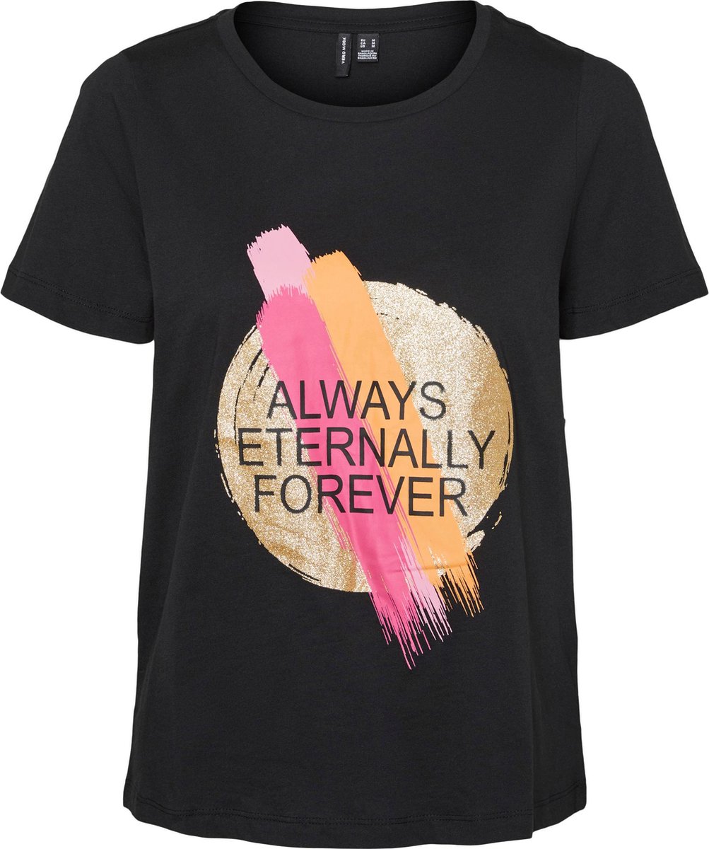 VERO MODA - T-shirt - Maat XS - Vrouwen - Black - katoen
