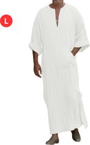 Livano Djellaba Men - Kaftan - Hommes arabes - Vêtements musulmans - Vêtements islamiques - Alhamdulillah - Wit L