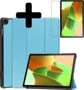 Hoes Geschikt voor Lenovo Tab M10 (3rd gen) Hoes Luxe Hoesje Book Case Met Screenprotector - Hoesje Geschikt voor Lenovo Tab M10 (3e gen) Hoes Cover - Lichtblauw