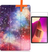 Hoes Geschikt voor Lenovo Tab M10 (3rd gen) Hoes Tri-fold Tablet Hoesje Case Met Screenprotector - Hoesje Geschikt voor Lenovo Tab M10 (3e gen) Hoesje Hardcover Bookcase - Galaxy