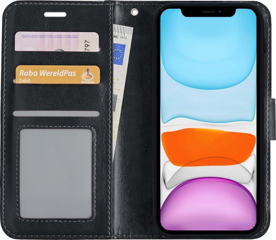 Étui à livre amovible 2 en 1 pour iPhone Xs Max - Étui portefeuille pour iPhone Xs Max avec porte-cartes - Zwart