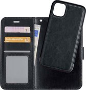 Hoes Geschikt voor iPhone 13 Mini Hoesje Bookcase Hoes 2-in-1 Uitneembaar Cover Hard Case - Zwart