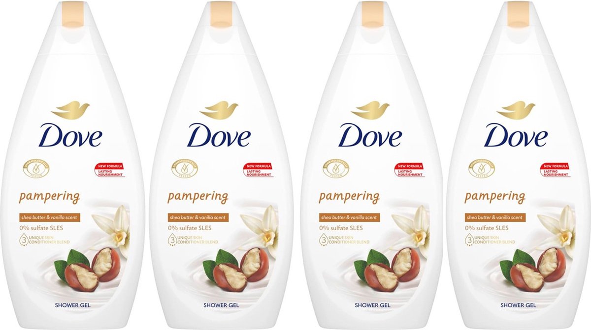 Dove Douchegel - Sheabutter & Vanille - 4 x 500 ml