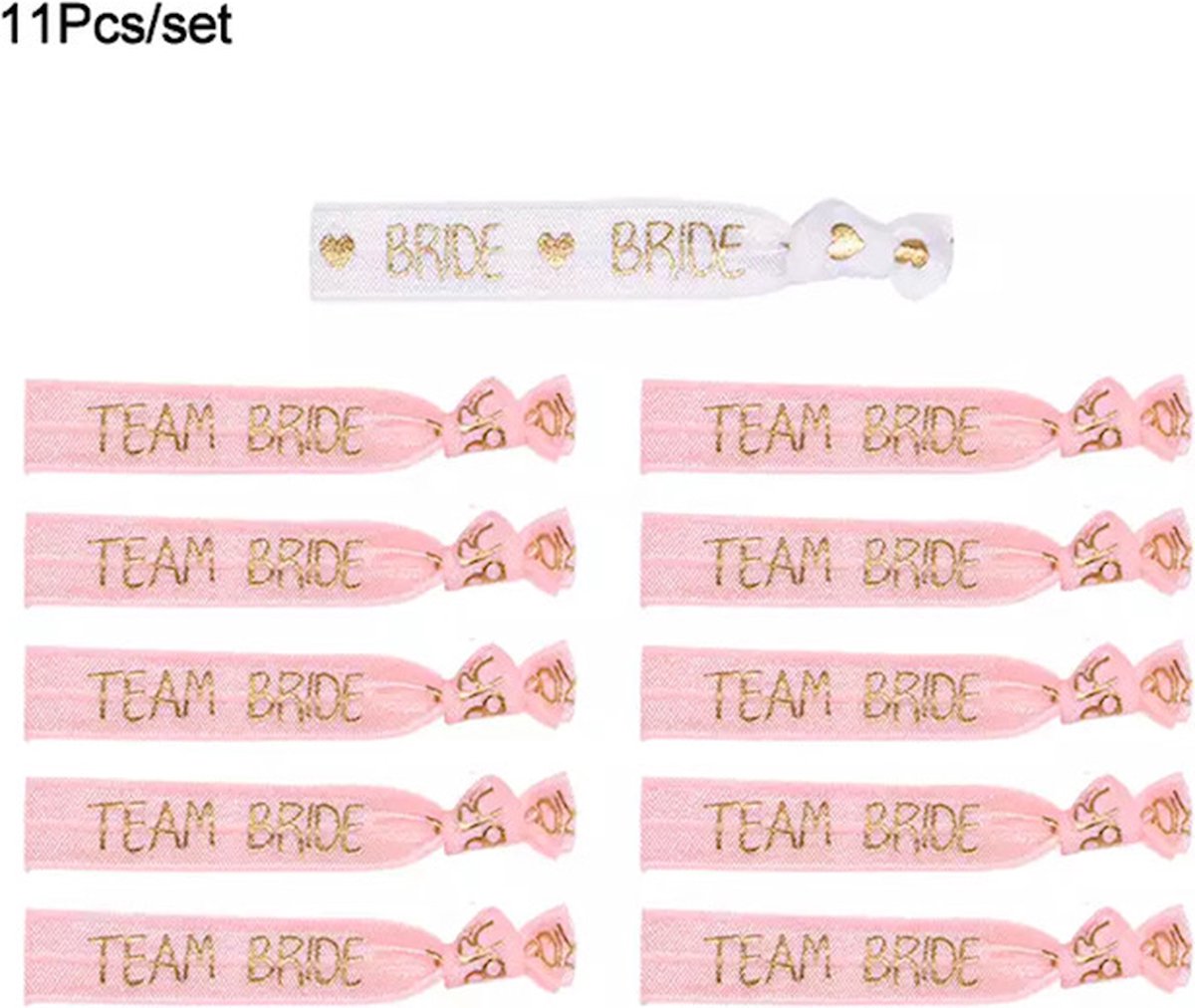 Vrijgezellenfeest vrouw - Festival Armbandjes - Team Bride Armbanden- Bride to Be - 11 Delige Vrijgezellenfeest Armbanden Set - Vrijgezellenfeest Decoratie - Armband/Festival Bandje - Themafeest - Bachelorette Party — afbeelding 4