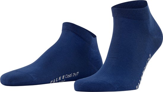 FALKE Cool 24/7 koelingseffect functioneel garen organisch katoen sneakersokken heren blauw - Maat 45-46