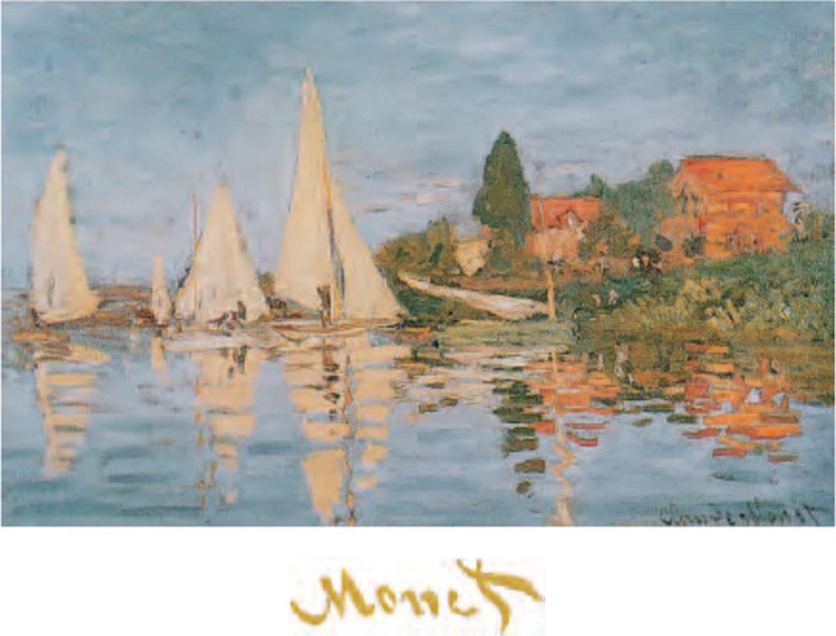 Catch Projecten Claude Monet - Regata in Argenteuil - Kunstposter - 60x80 cm Multicolor