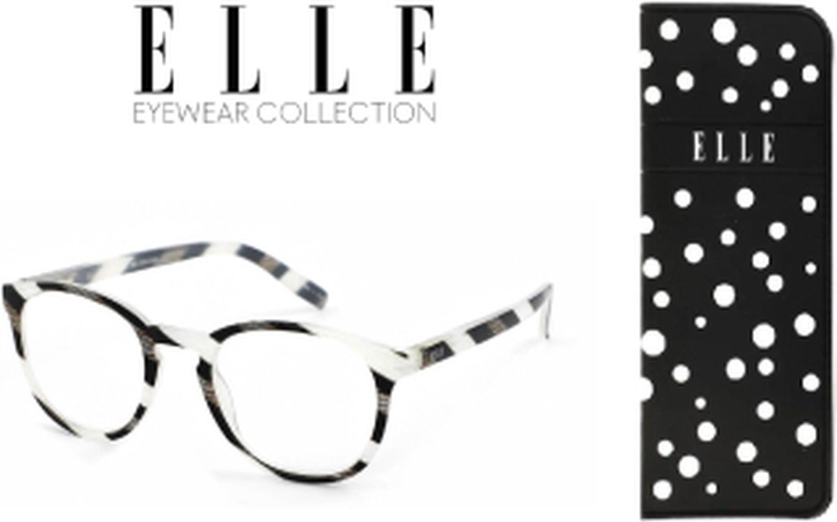 Leesbril Elle Eyewear EL15933-Zwart/wit Elle-+2.50