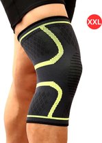 Livano Sportbrace Knie - Kniebrace - Knee Sleeves Powerlifting - Knee Support - Compressie Knie Brace - Knee Wraps - Dames - Heren - Groen - Maat XXL