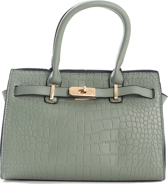 Tas Dames Croco - PU Kunstleer Krokodil - 28x22x11 cm - Groen