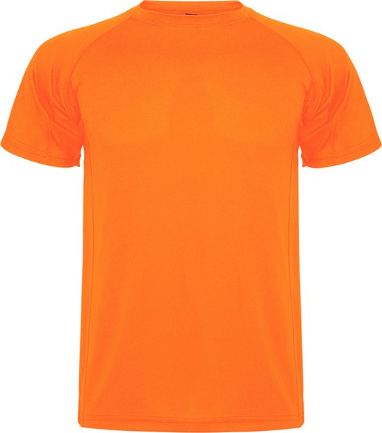 Fluor Oranje 5 Pack unisex sportshirt korte mouwen MonteCarlo merk Roly maat XL