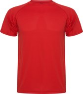 Rood 3 Pack unisex sportshirt korte mouwen MonteCarlo merk Roly maat S