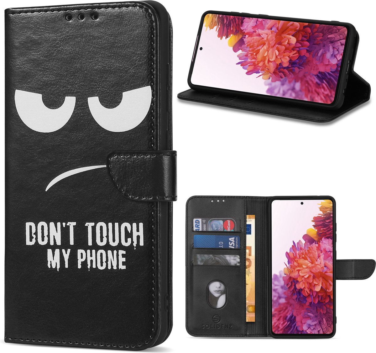 Samsung Galaxy S24 Plus Hoesje - Solidenz Bookcase S24 Plus - Telefoonhoesje S24 Plus - S24 Plus Case Met Pasjeshouder - S24+ - Cover Hoes - Don't Touch Me