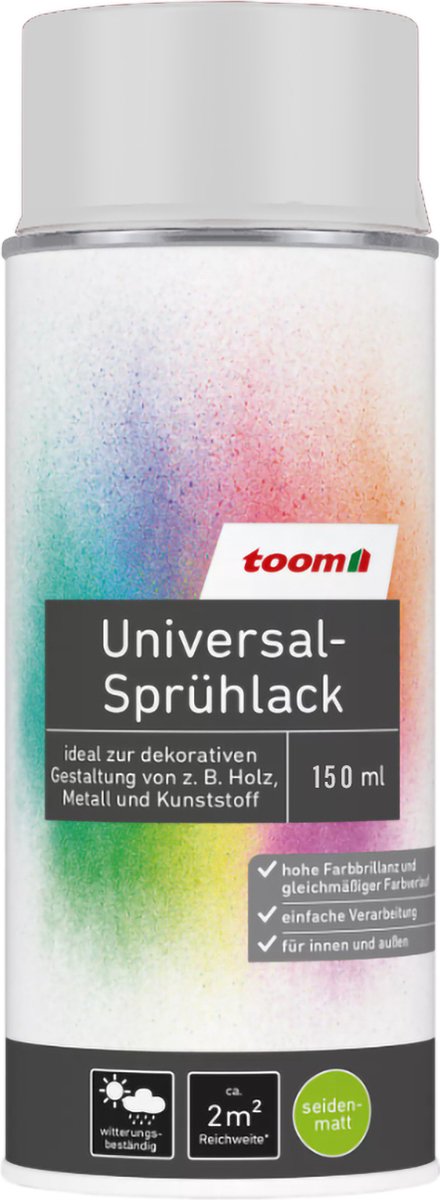 Toom Universele Lak Spray - Binnen & Buiten - Zijdemat - Grijs - 150ml