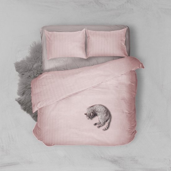 Eleganzzz Dekbedovertrek Uni - Blush - Dekbedovertrek 240x200/220cm - Satijnstreep / Satijn Streep - Hotel Kwaliteit Satin Stripe - Dekbedovertrekken van Merkloos — afbeelding 3