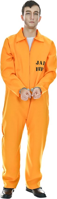Boevenpak - Oranje overall - Gevangenis kostuum - Carnavalskleding - Carnaval kostuum - Heren - Maat L