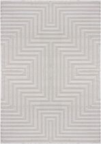 Flycarpets Cara Modern Japandi Labyrinth Vloerkleed - Zilver - 120x170 cm