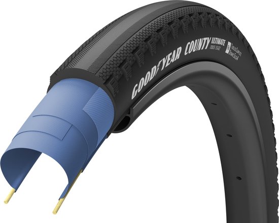Pneu de vélo Goodyear - Country Ultimate - Pneu de vélo Gravel - Construction complète Tubeless - 700x40C - Zwart